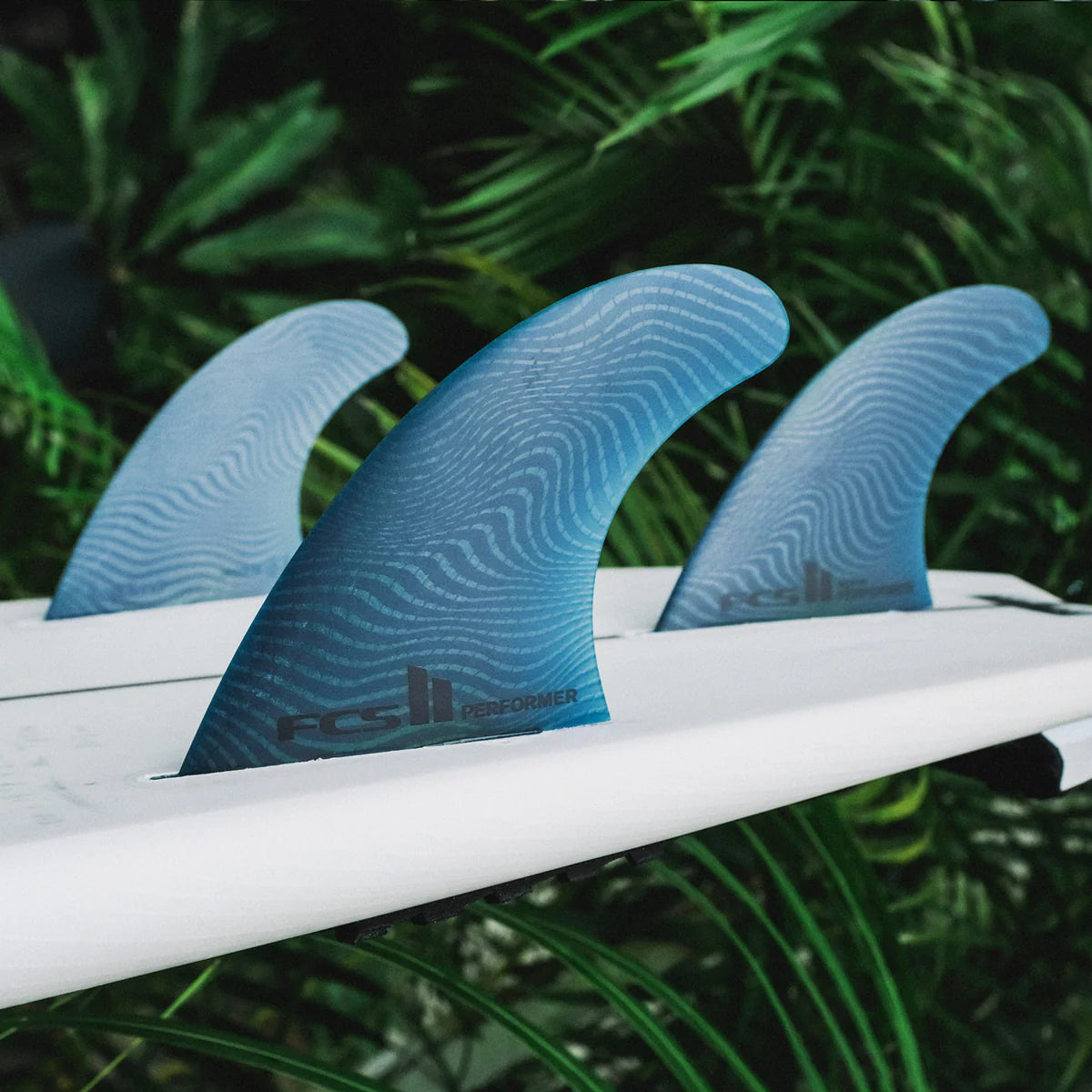 FCS II Performer Neo Glass Eco Thruster Tri Fins - Pacific Blue - Overboard Surf
