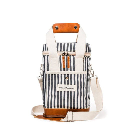 Business & Pleasure The Wine Cooler Tote Bag - Laurens Navy Stripe