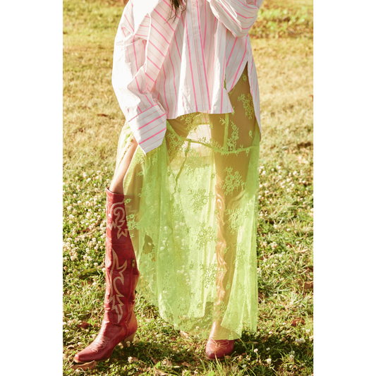 Sabbi The Lace Maxi Skirt - Chartreuse