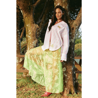 Sabbi The Lace Maxi Skirt - Chartreuse