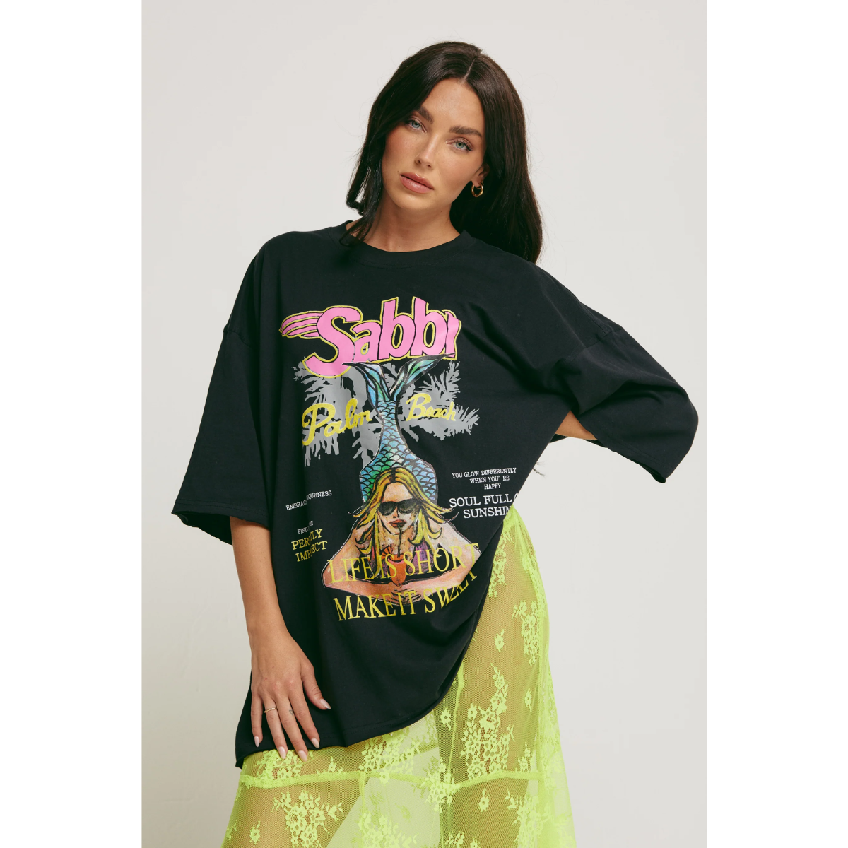 Sabbi The Very Oversized Life Is Short Tee - Black