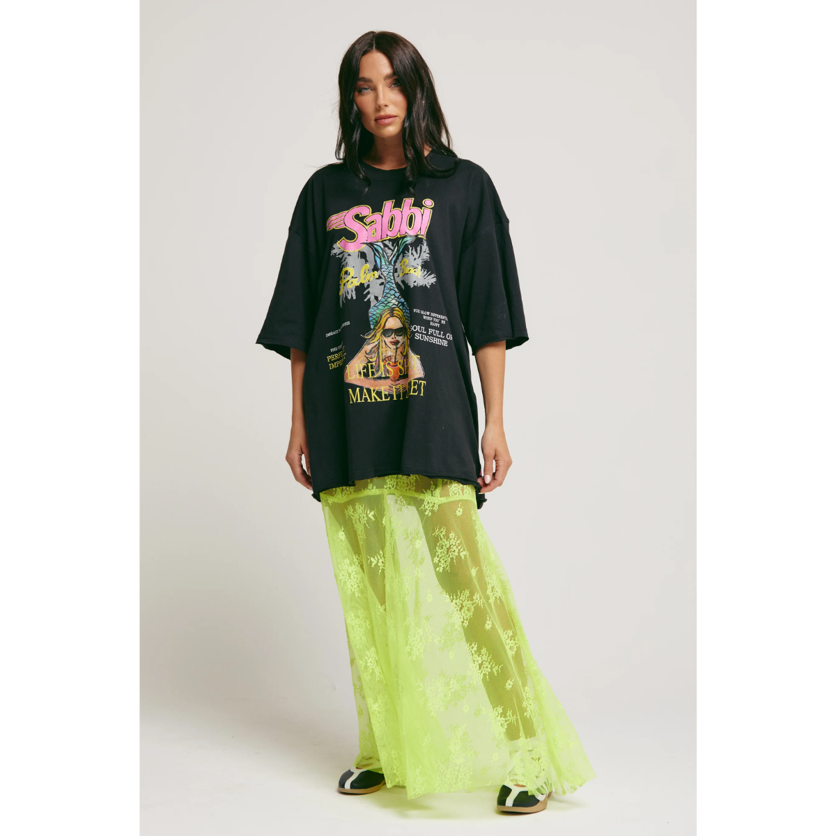 Sabbi The Very Oversized Life Is Short Tee - Black