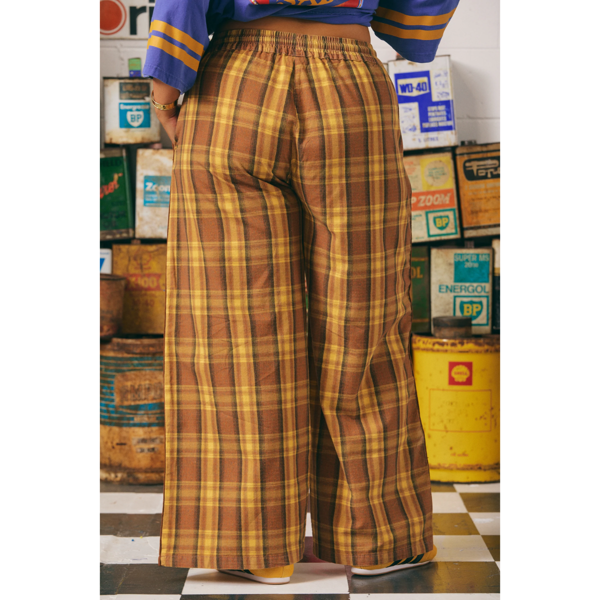 Sabbi The Canvas Raving Hearts Pants - Tartan Mustard