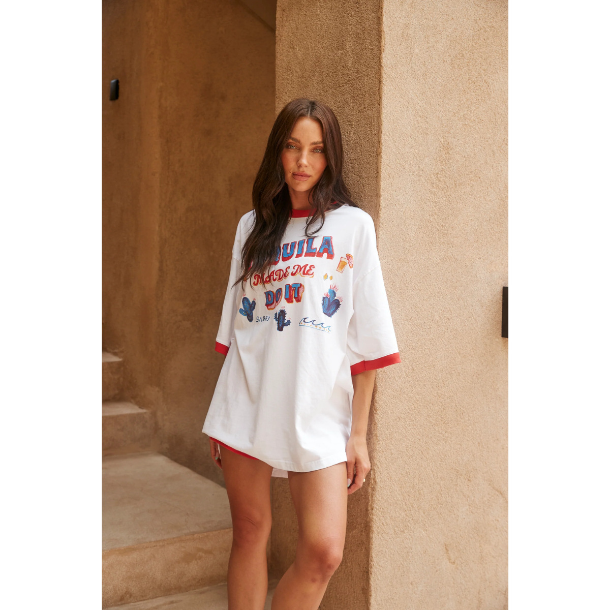 Sabbi The Very Oversized Tequila Made Me Do It Tee - White