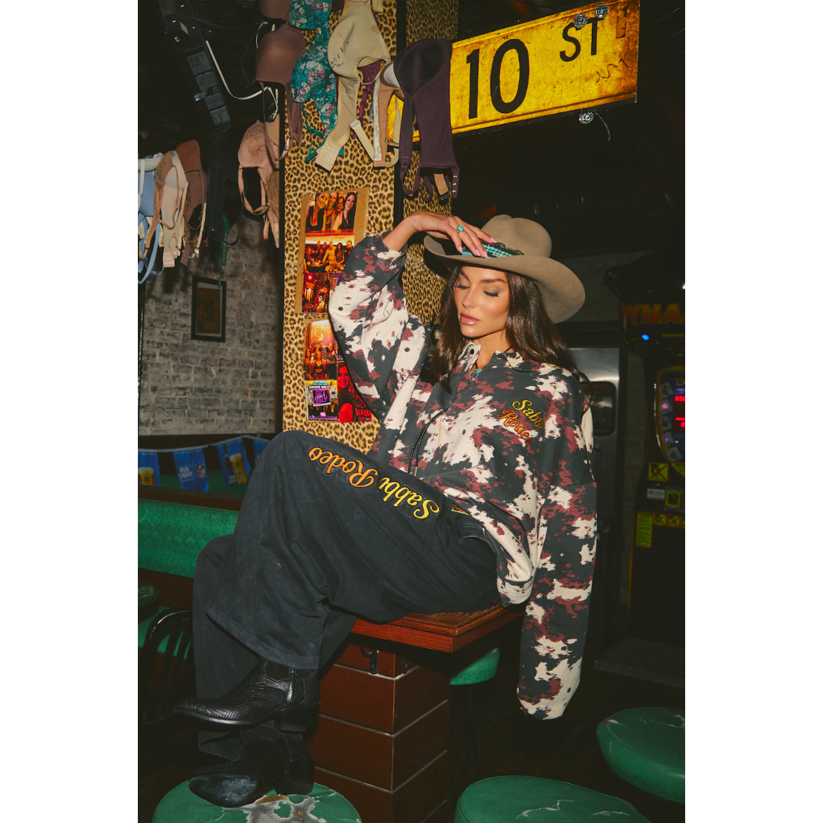 Sabbi The Cow Print Collared Sweater