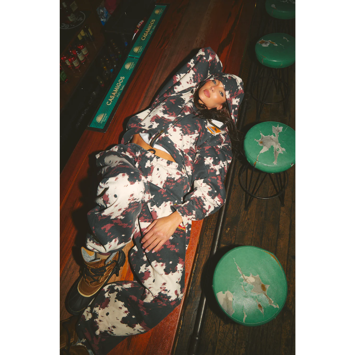Sabbi The Cow Print Cuffed  Sweat Pants