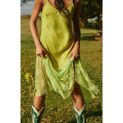 Sabbi The Lace Maxi Dress - Chartreuse