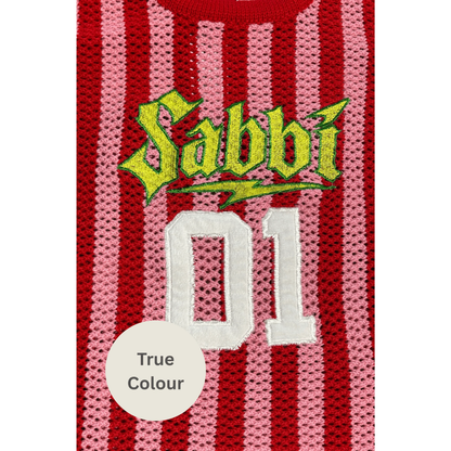Sabbi The Knit B-Ball Singlet - Pink & Red