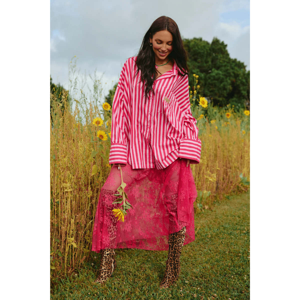 Sabbi The Lace Maxi Skirt - Pink