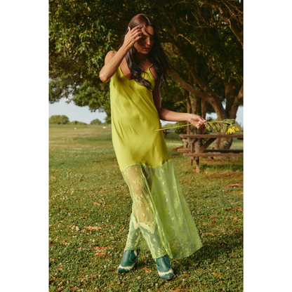 Sabbi The Lace Maxi Dress - Chartreuse