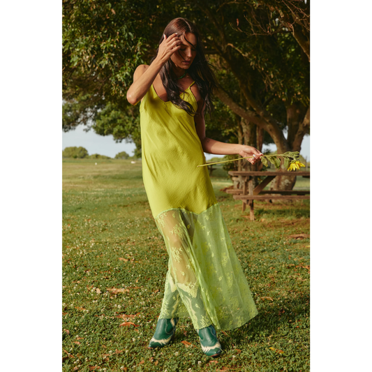Sabbi The Lace Maxi Dress - Chartreuse