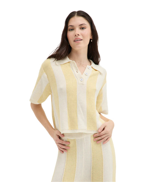 Holiday Shop Striped Knit Womens Polo