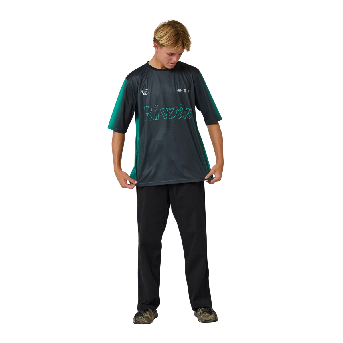 Rivvia Maze Sports T-Shirt - Black/Green