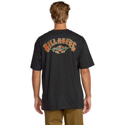 Billabong Men's Rose Arch Regular T-Shirt - Washed Black