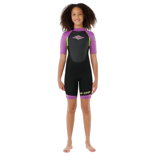 Rip Curl Kids Omega 2mm Back Zip Springsuit - Black/Purple