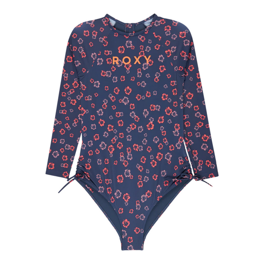 Roxy Girls 8-16 Cute Ditsy Long Sleeve Onesie Rash Vest