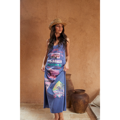 Sabbi Flamingo Racing Maxi Dress - Purple