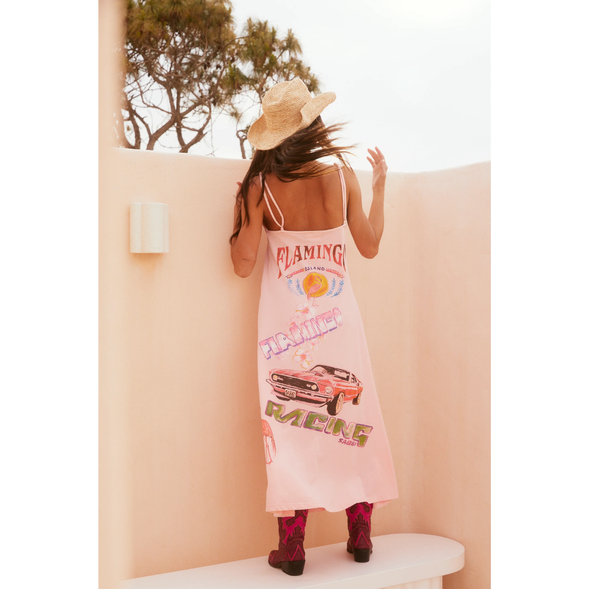 Sabbi Flamingo Racing Maxi Dress - Pink