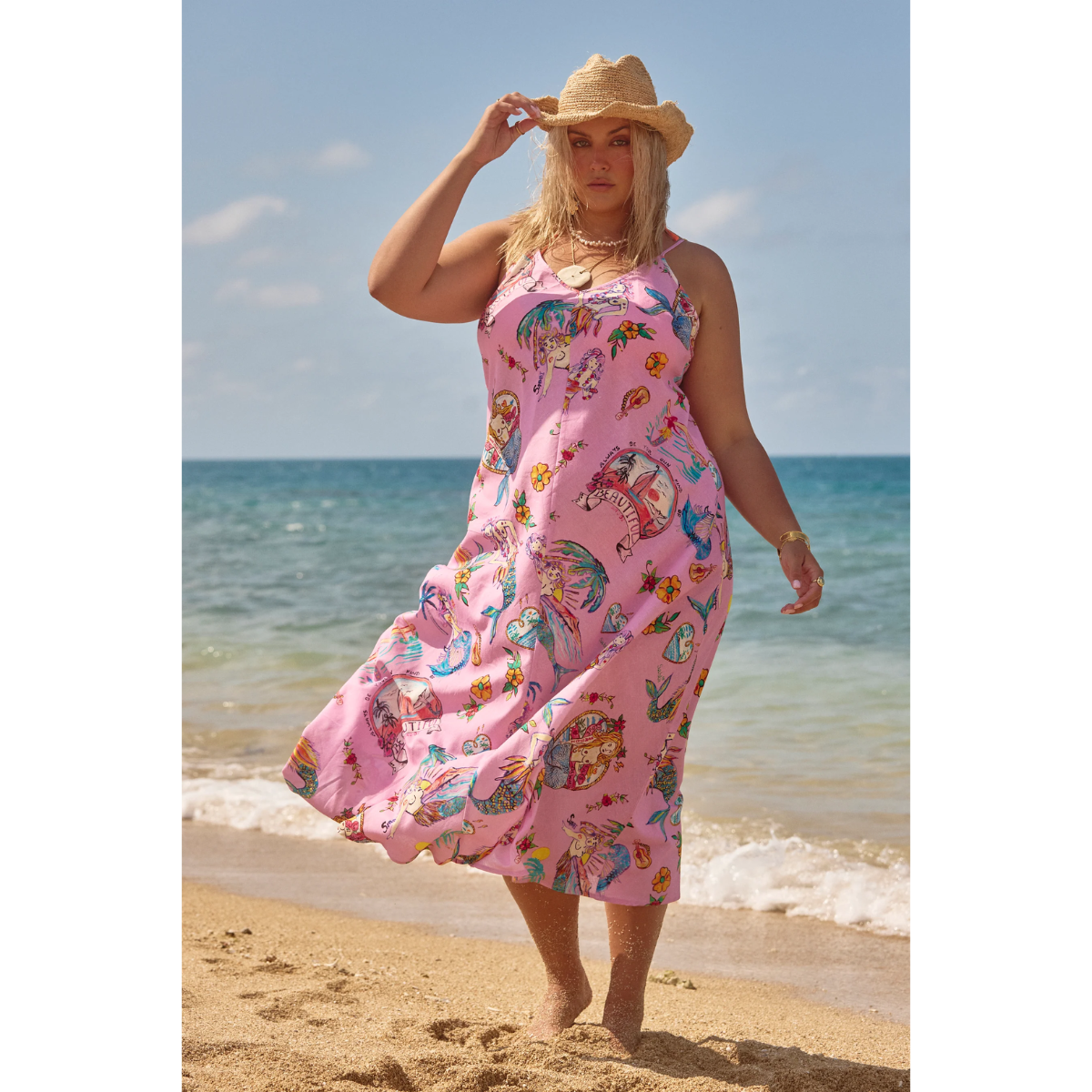 Sabbi You're Beautiful Linen Dress - Pink