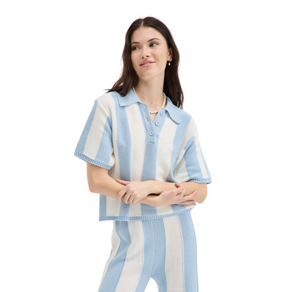 Holiday Shop Striped Knit Womens Polo