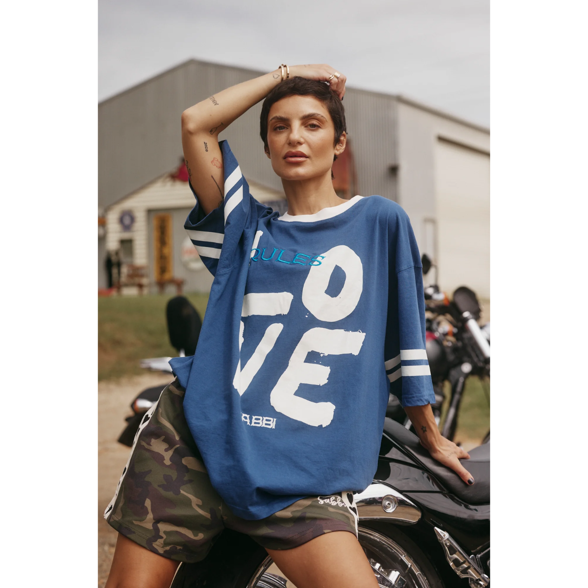 Sabbi The Very Oversized Love Revolution Tee - Blue