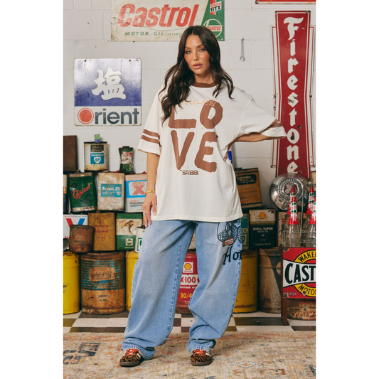 Sabbi The Very Oversized Love Revolution Tee - Off White