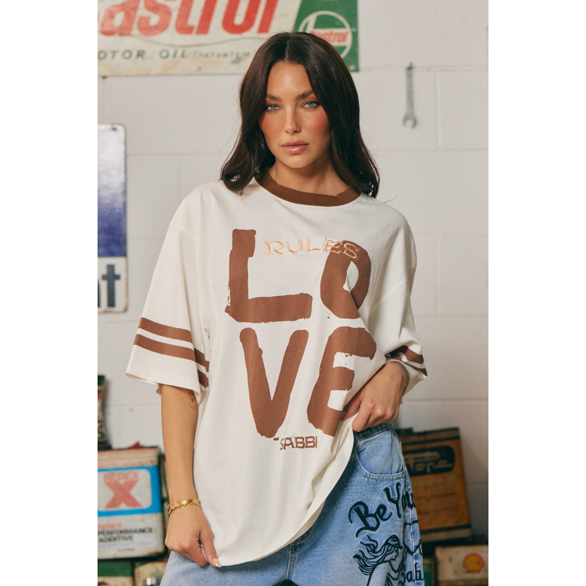 Sabbi The Very Oversized Love Revolution Tee - Off White