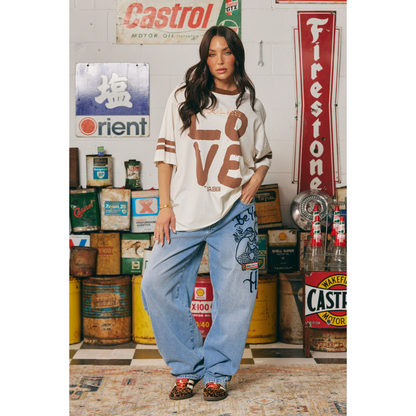 Sabbi The Very Oversized Love Revolution Tee - Off White