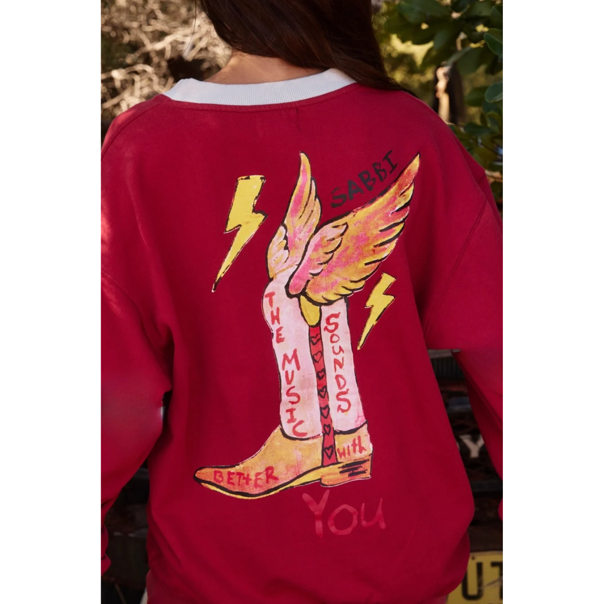 Sabbi The Born Original V Neck Crew - Maroon & Sky