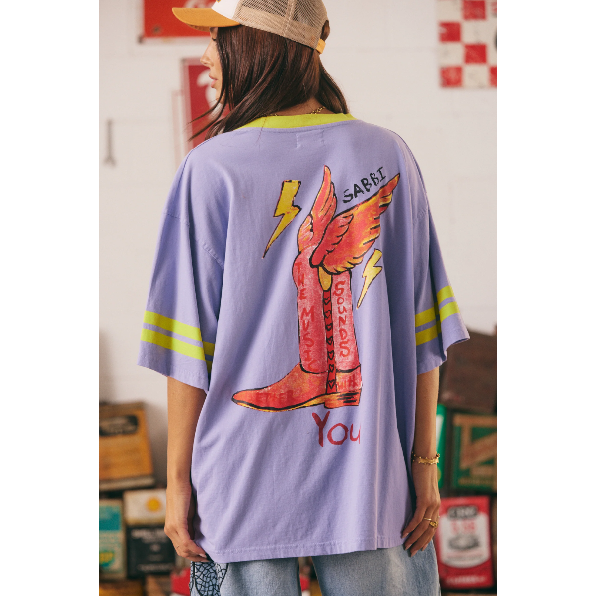 Sabbi The Very Oversized Born Original V Neck Tee - Lilac
