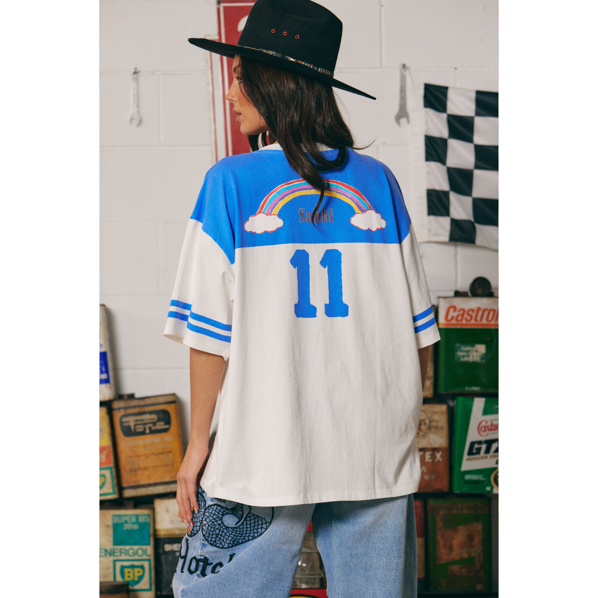 Sabbi The Boyfriend Fit Pony Club Tee - Blue