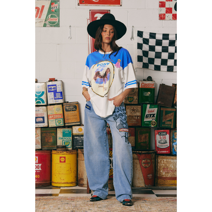 Sabbi The Boyfriend Fit Pony Club Tee - Blue