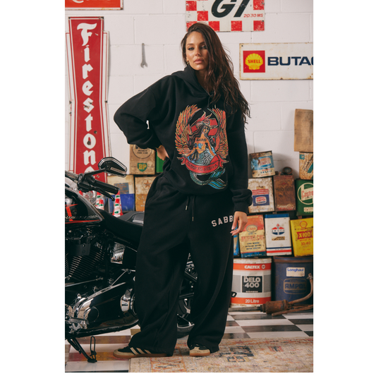 Sabbi The Brenda Energy Wide Leg Sweat Pants - Black