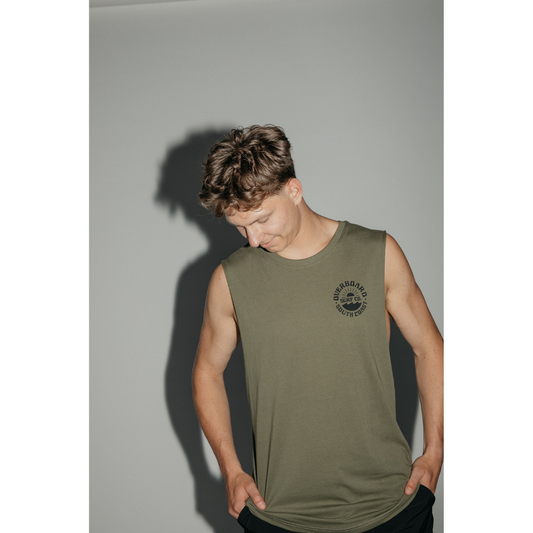 Overboard Surf Dazed Mens Muscle - Army