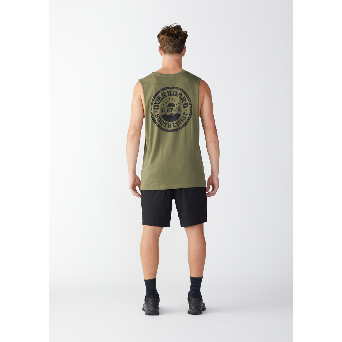 Overboard Surf Dazed Mens Muscle - Army