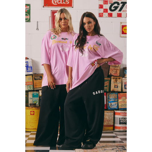Sabbi The Very Oversized Racing Badge Tee - Pink