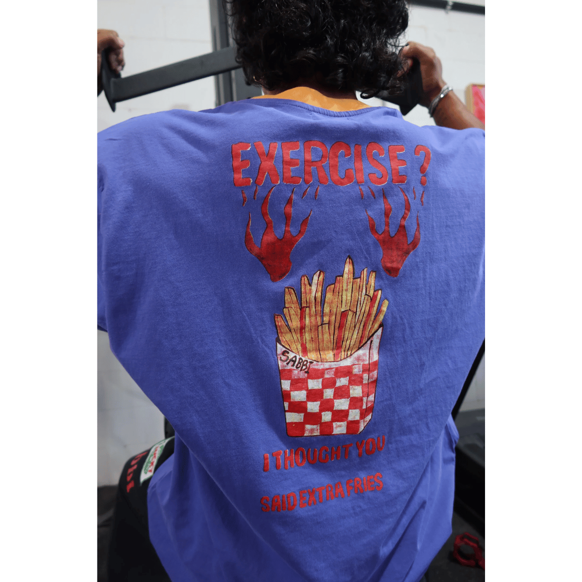 Sabbi The Very Oversized Extra Fries Gym Tee - Blue