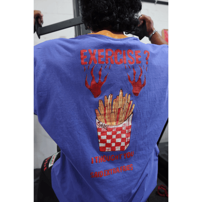 Sabbi The Very Oversized Extra Fries Gym Tee - Blue