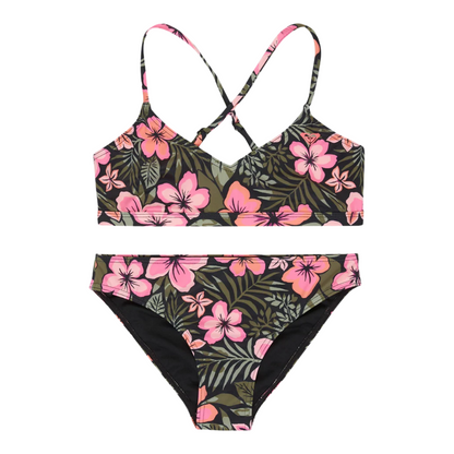Roxy Girls Active Floral Swim & Rash Vest Set
