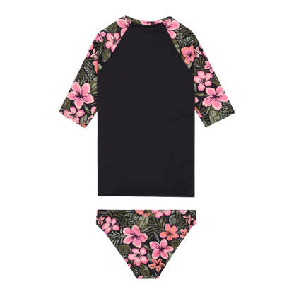 Roxy Girls Active Floral Swim & Rash Vest Set