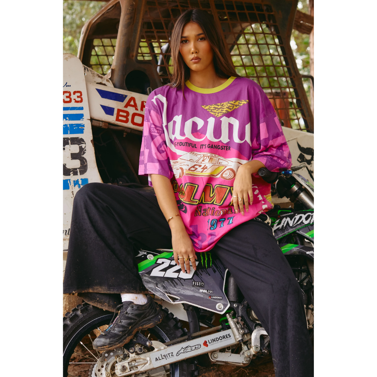 Sabbi The Very Oversized It's Gangster Tee - Pink