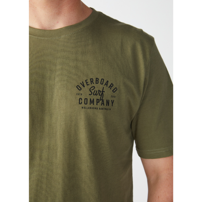 Overboard Surf Hustle Mens T-Shirt - Khaki