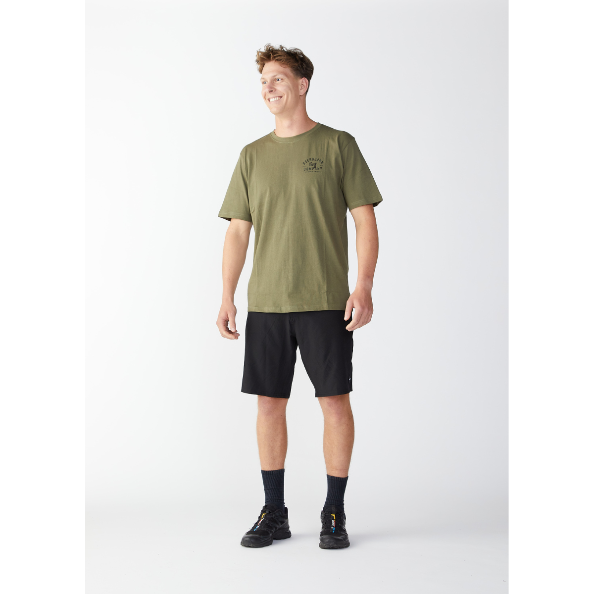 Overboard Surf Hustle Mens T-Shirt - Khaki