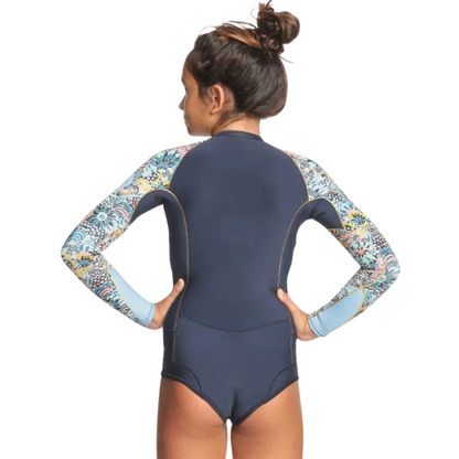 Roxy 1.0mm Marine Bloom Girls Long Sleeve Cheeky Springsuit