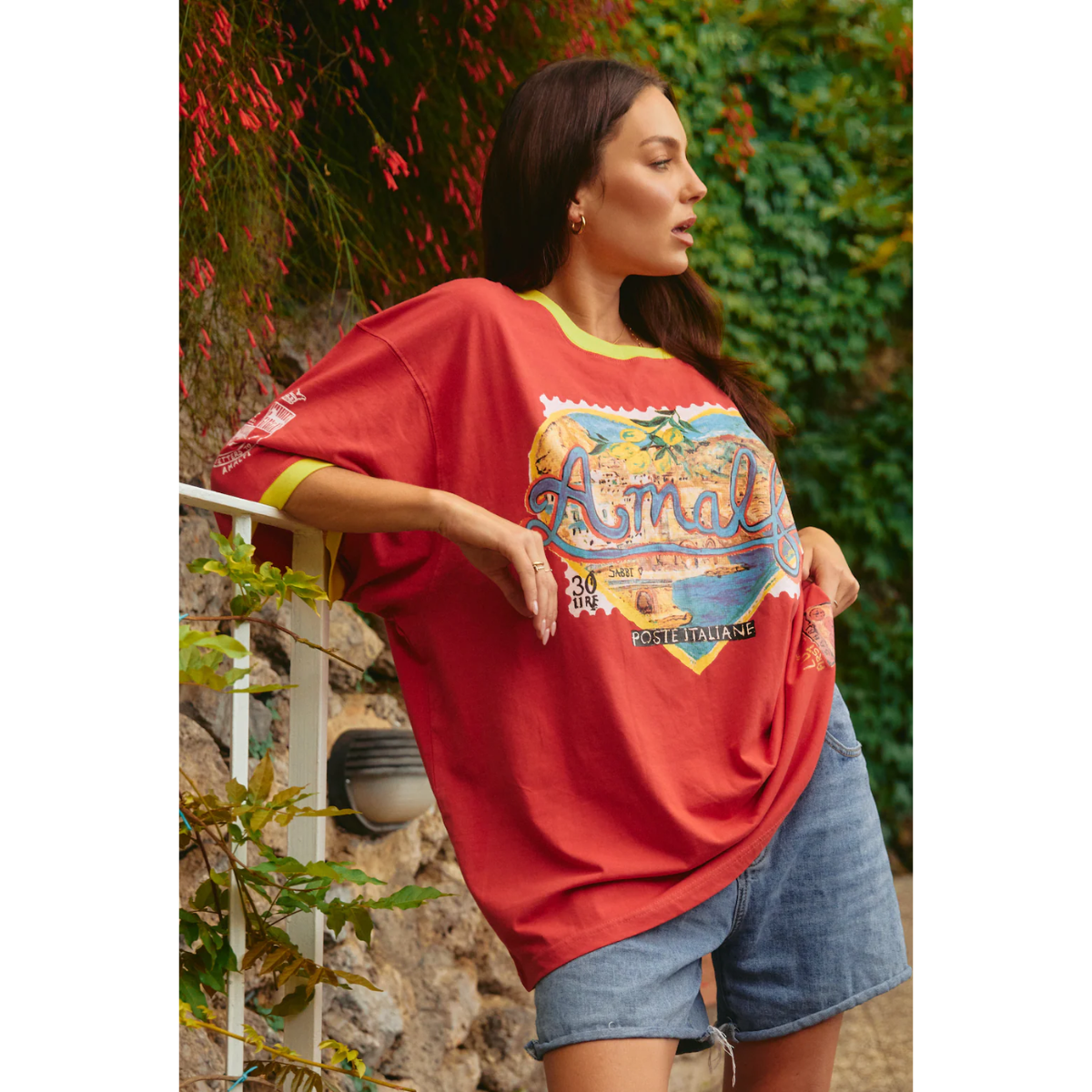 Sabbi The Very Oversized Love Notes Tee - Amalfi - Red