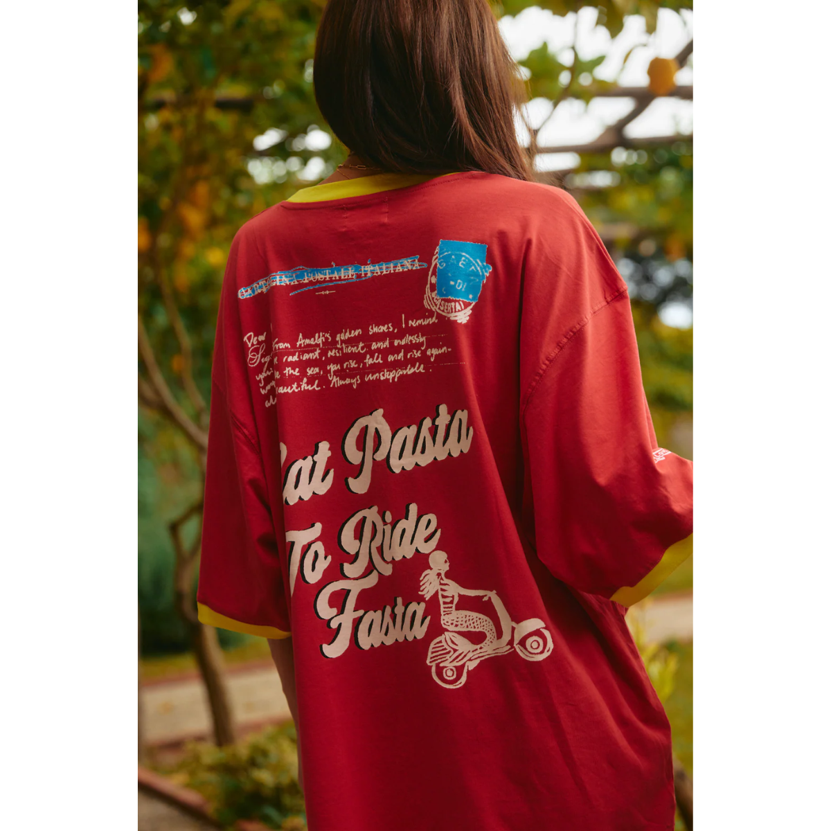Sabbi The Very Oversized Love Notes Tee - Amalfi - Red