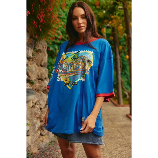 Sabbi The Very Oversized Love Notes Tee - Amalfi - Blue