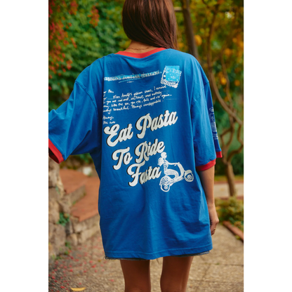 Sabbi The Very Oversized Love Notes Tee - Amalfi - Blue