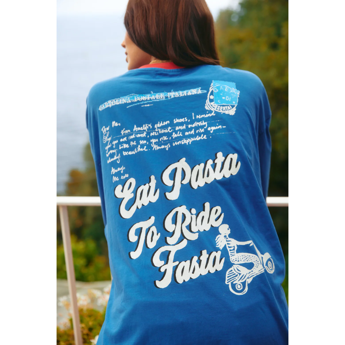 Sabbi The Very Oversized Love Notes Tee - Amalfi - Blue