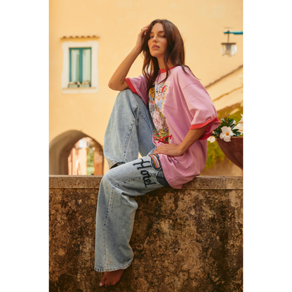 Sabbi The Very Oversized Love Notes Tee - Paris - Pink
